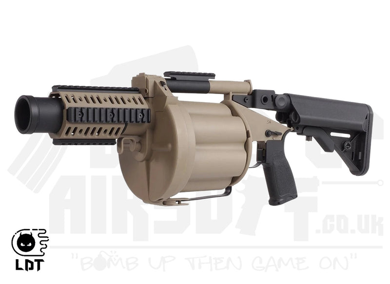 LDT MGL Airsoft Launcher - with Retractable Stock - Dark Earth