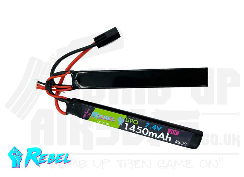 Rebel Battery - 1450mAh Lipo 7.4V 30C Stick - Tamiya