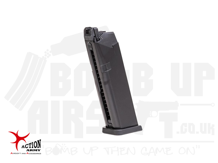 Action Army Ruger MKII Gas Magazine (AAP01 - Black - 22 Rounds)