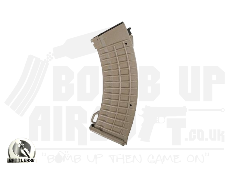 Battleaxe Mid-Cap Magazine AK Waffle 110 Rounds (B18B - Tan)
