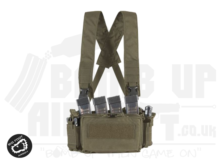 Big Foot D3CRM Chest Rig Vest (with Three Magazine Pouches - OD Green)