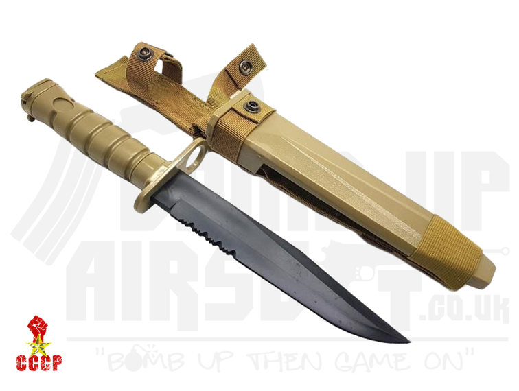 CCCP M4 Rubber Knife with Case Frog and Straps (Bayonet - Tan)