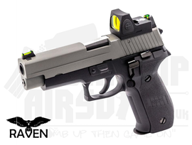 Raven R226 (Non Railed) + BDS GBB Airsoft Pistol - Black Frame/Grey Slide