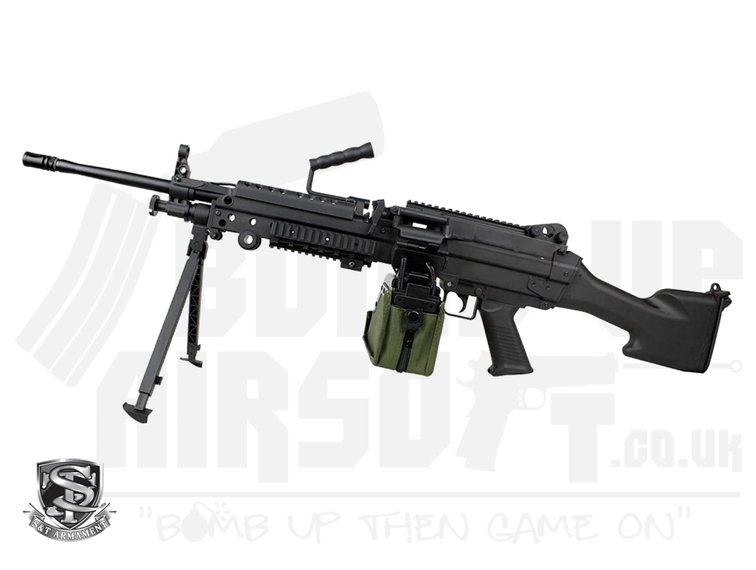 S&T M249 MK2 SAW SportsLine AEG with Drum Magazine (Black)