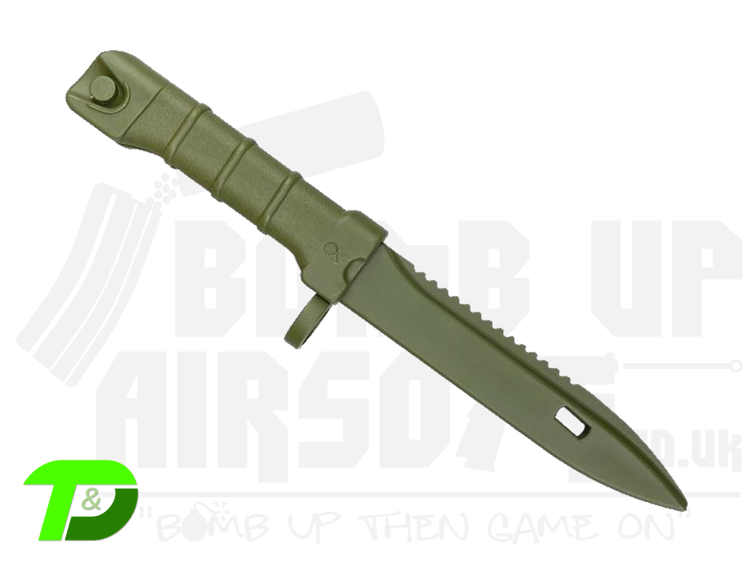 T&D Rubber Bayonet Knife for AK47/AKM Series Rifles (TD205-OD)