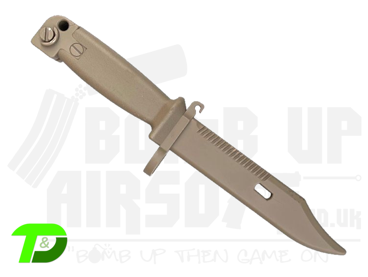 T&D Rubber Bayonet Knife for AK47/AKM Series Rifle (Tan - TD205)