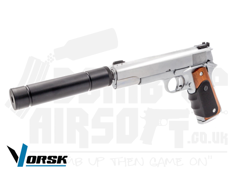 Vorsk Agency VX-9 GBB Airsoft Pistol - Chrome & Black