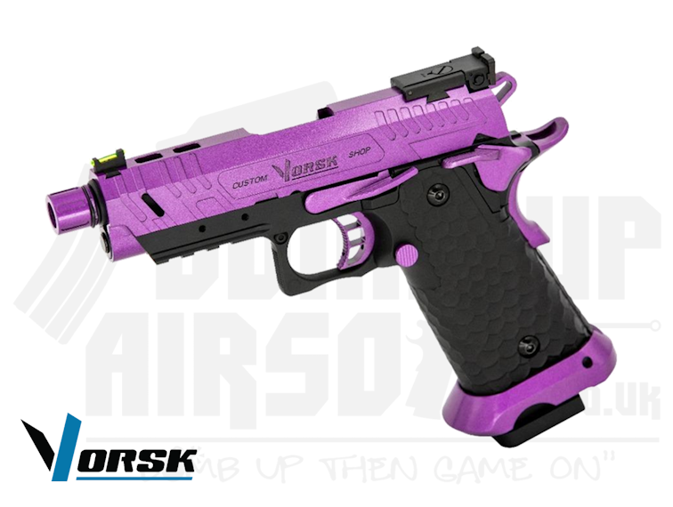 Vorsk CS Hi-Capa Vengeance Compact GBB Airsoft Pistol - Black/Purple