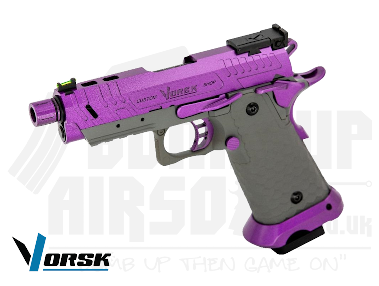 Vorsk CS Hi-Capa Vengeance Compact GBB Airsoft Pistol - Grey/Purple