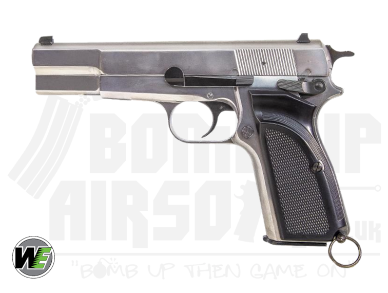 WE Browning Hi-Power MK3 GBB Airsoft Pistol - Silver