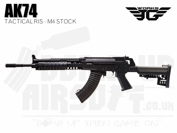 JG AK74 Tactical Airsoft Rifle with M4 Stock