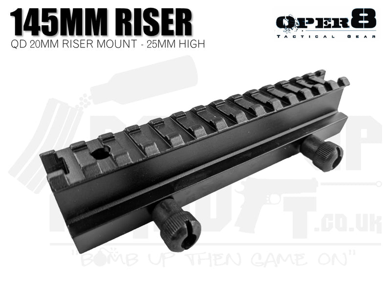 Oper8 20mm 145mm Rail Riser - 25mm High
