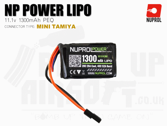 Nuprol NP Power LiPo Battery 1300mah 11.1v 20c PEQ (8068)