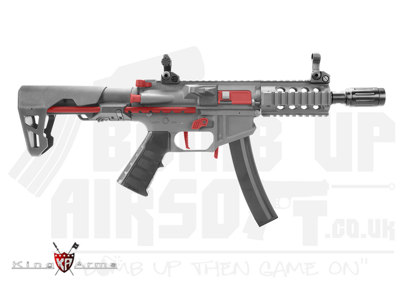 King Arms PDW 9mm SBR Shorty - Grey & Red LTD Edition