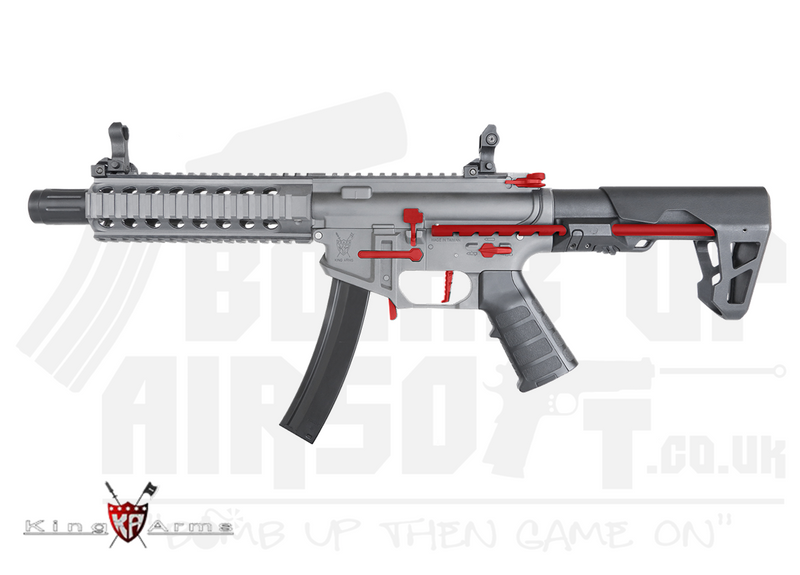 King Arms PDW 9mm SBR Long - Grey & Red LTD Edition