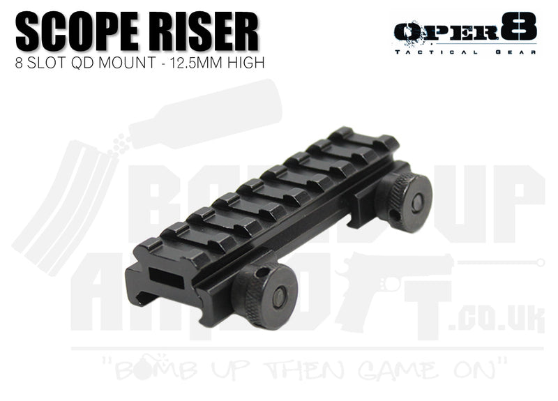 Oper8 20mm 8 Slot Riser Mount - 12.5mm High