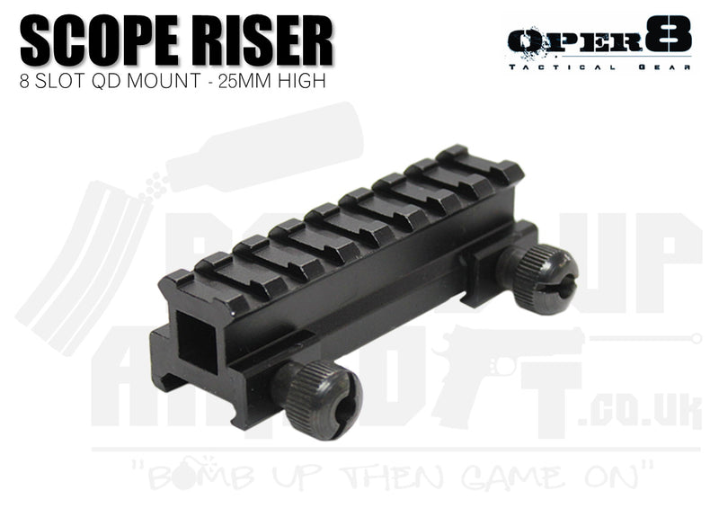 Oper8 20mm 8 Slot Riser Mount - 25mm High