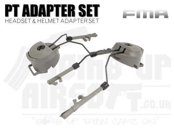 FMA PT Peltor Headset and Helmet Rail Adaptor Set - Green