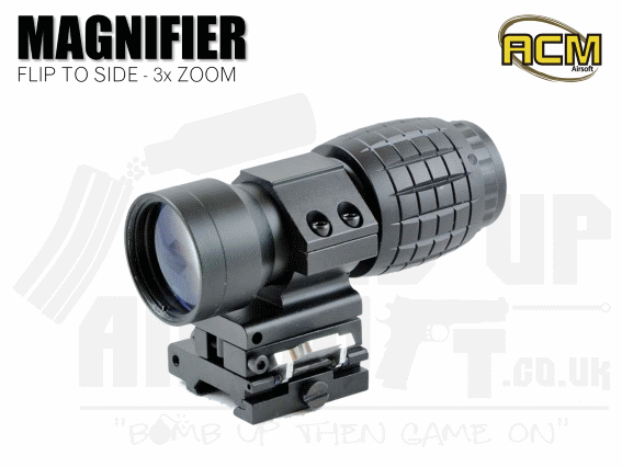 ACM 3x Magnifier with flip to side mount