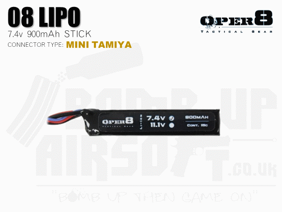 Oper8 7.4v 900mah Mini Li-Po Battery - Tamiya