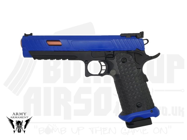 Army JW3 Baba Yaga Gas Blowback Pistol (Full Metal - Two-Tone Blue - R601-BLUE)