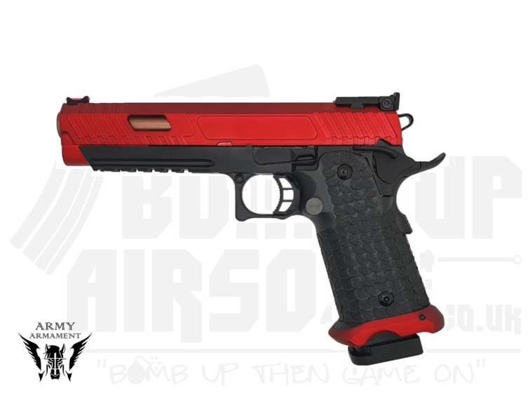 Army JW3 Baba Yaga Gas Blowback Pistol (Full Metal - Two-Tone Red - R601-RED)