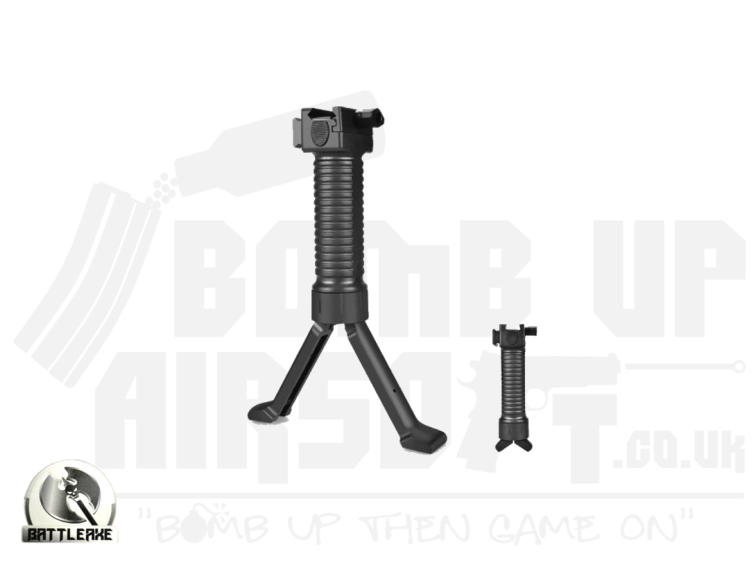 Battleaxe Tactical Extendable Bipod and Foregrip Grip - Black