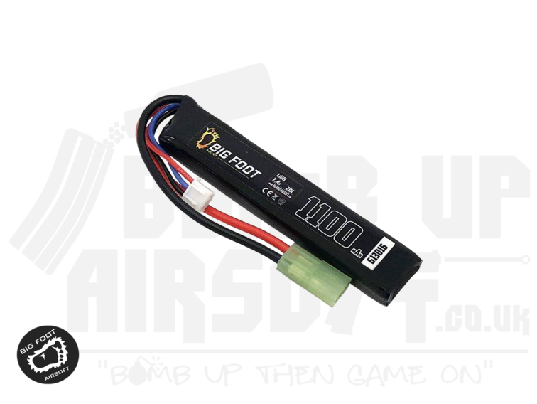 Big Foot Heat Li-Po Battery 1100mAh 7.4v 20c (Stick - Mini Tamiya)