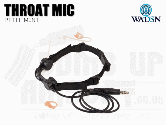 WADSN Tactical Throat Mic Headset - Black