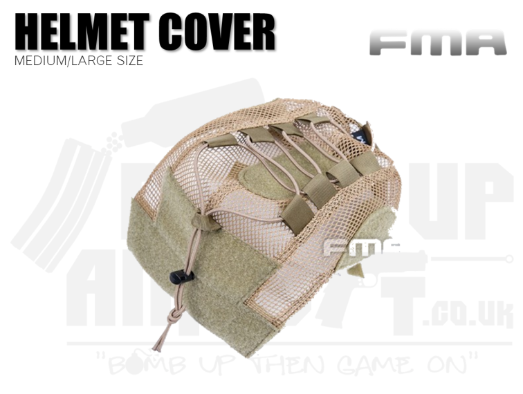 FMA Mesh Helmet Cover for Maritime High Cut - Dark Earth - Medium/Large