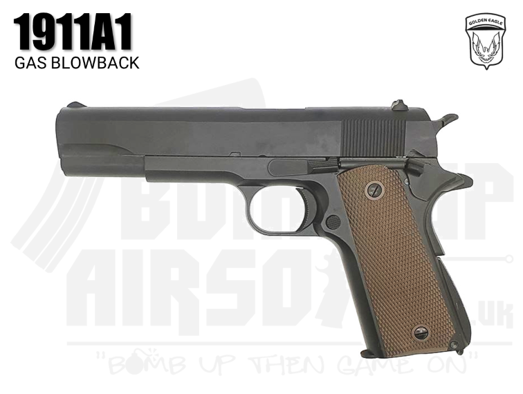 Golden Eagle 1911A1 Gas Blowback Pistol (Metal - Black - 3305)