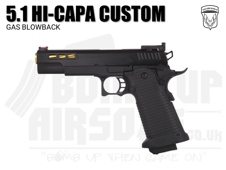 Golden Eagle Hi-Capa 5.1 Custom Series (Gold Barrel - Black - 3332)