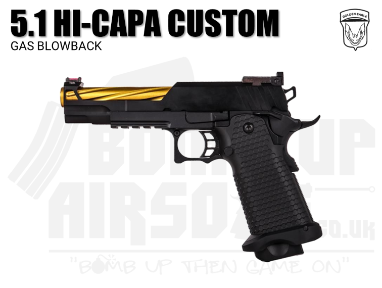 Golden Eagle Hi-Capa 5.1 Custom Series (Gold Barrel - Black - 3337)
