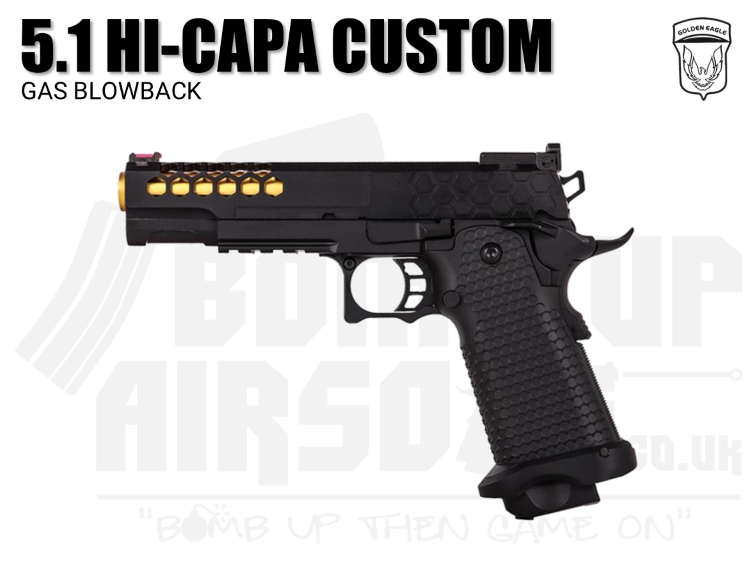 Golden Eagle Hi-Capa 5.1 Custom Series (Gold Barrel - Black - 3339)