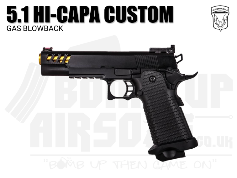 Golden Eagle Hi-Capa 5.1 Custom Series (Gold Barrel - Black - 3335)