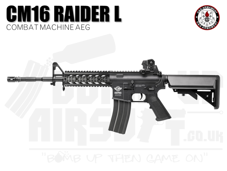 G&G CM16 Raider L Combat Machine AEG Airsoft Rifle - Black
