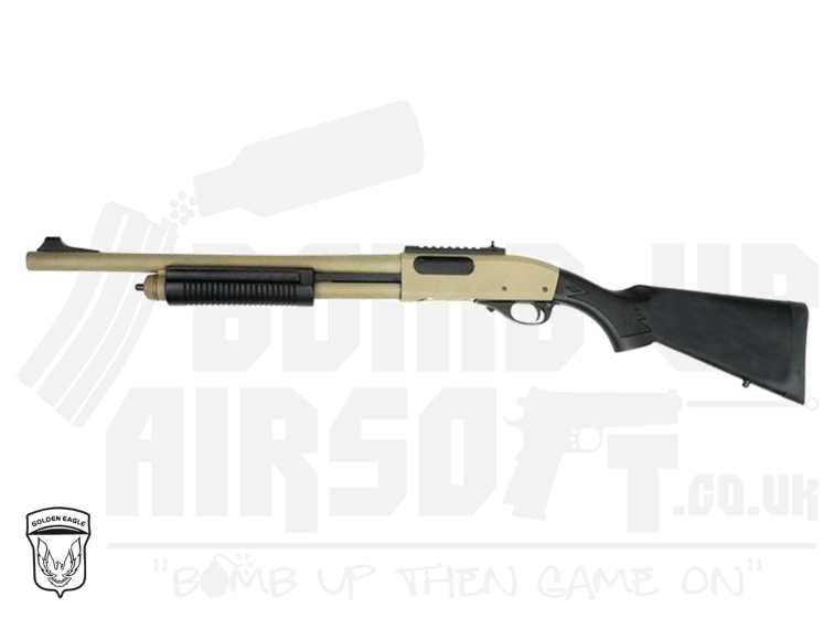 Golden Eagle M870 Tri-Shot Gas Pump Action Shotgun (Long - Tan - M8870T - V2)