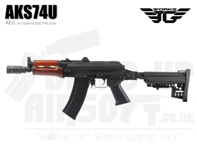 JG AKS74U With M4 Stock AEG Airsoft Rifle