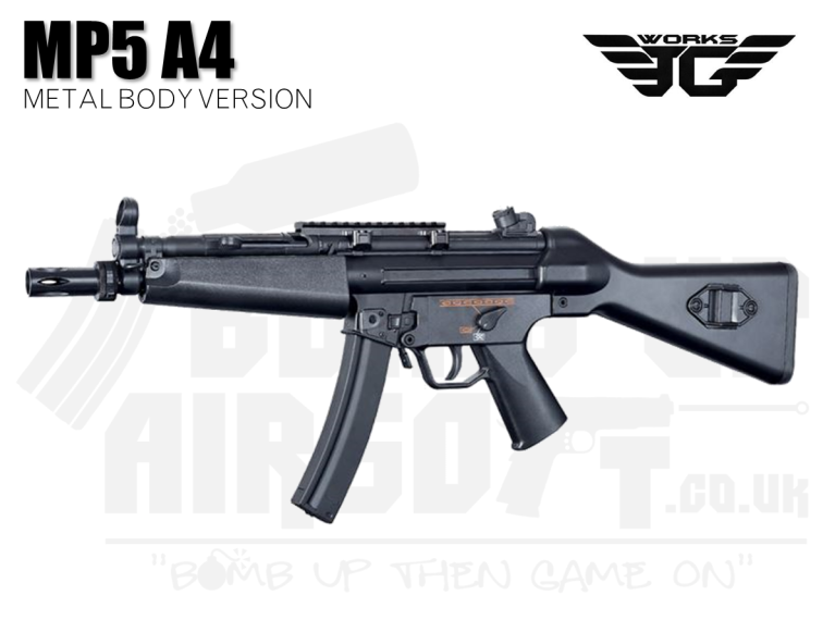 JG Works MP5 A4 AEG Airsoft SMG - Metal Body (MP5-804)