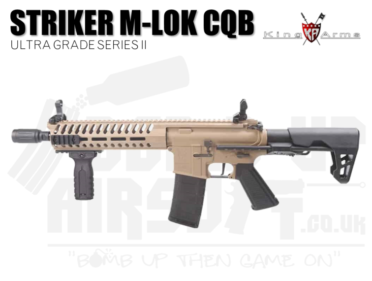 King Arms M4 Striker M-Lok CQB Ultra Grade II - Dark Earth Airsoft Rifle