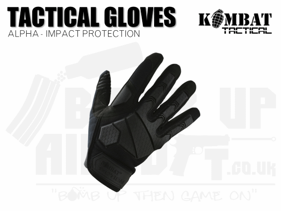 Kombat UK Alpha Tactical Gloves - Black - Various Sizes