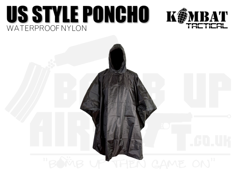 US Style Poncho - Black