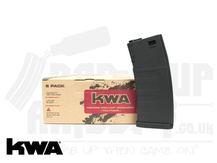 KWA K120 Polymer M4 Mid-Cap Magazine - 6 Pack