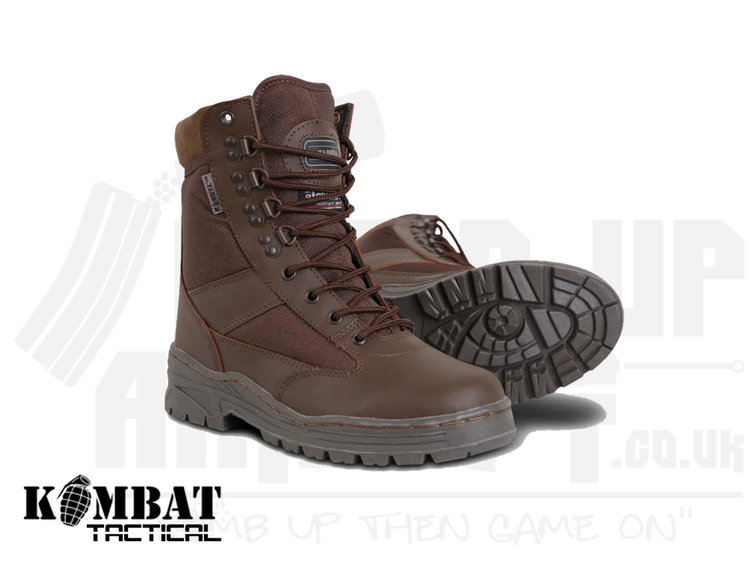 Kombat UK Patrol Boots - Half Leather/Half Nylon - MOD Brown