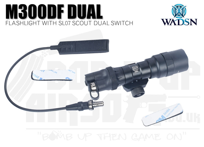 WADSN M300DF Flashlight With SL07 Scout Dual Switch - Short