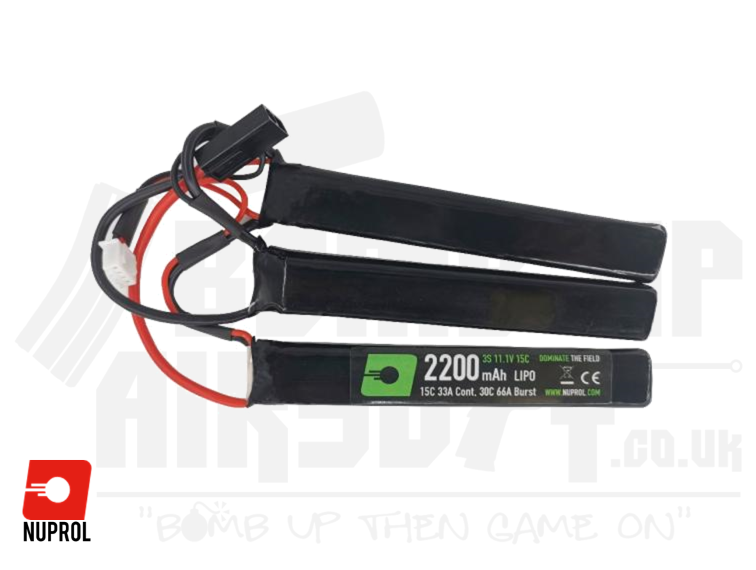 NP Power 2200mAh 11.1v LIPO Battery - 3 Leg (Mini Tamiya)