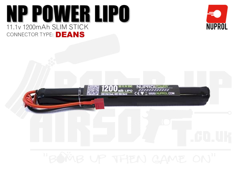 Nuprol NP Power LiPo Battery 1200mah 11.1v 20c SLIM (8139) - Deans