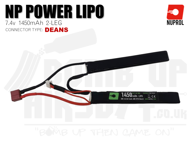 Nuprol NP Power LiPo Battery 1450mah 7.4v 30c 2-LEG (8122) - Deans