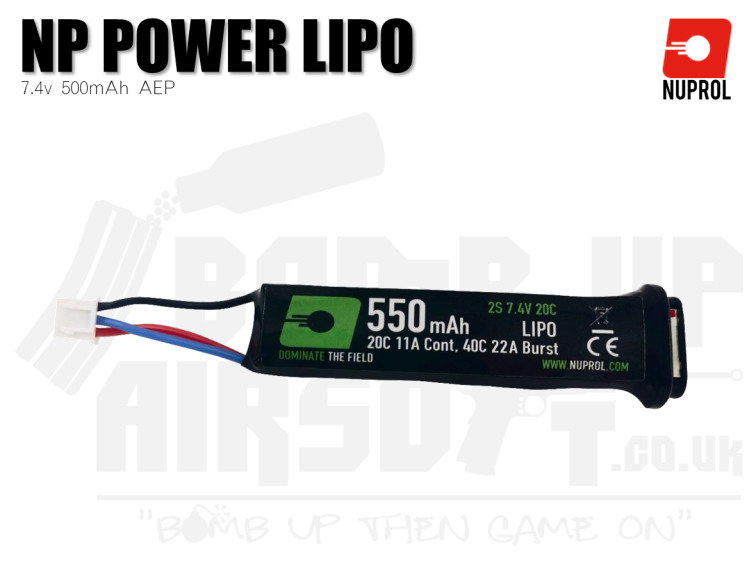 NP Power 550mAh 7.4v LIPO AEP Battery