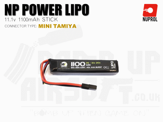 Nuprol NP Power LiPo Battery 1100mah 11.1v 20c Stick (8055) - Tamiya